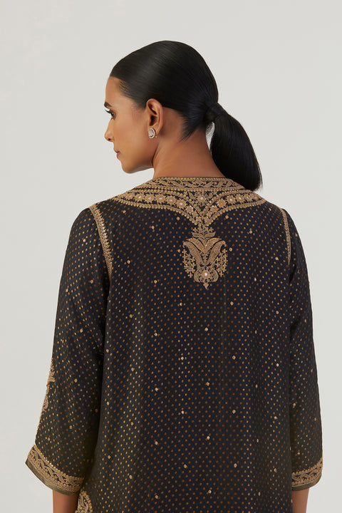 Ivrati Kurta and Sharara-Black