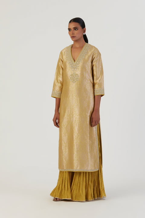 Spriha Kurta and Pant-Lime Green