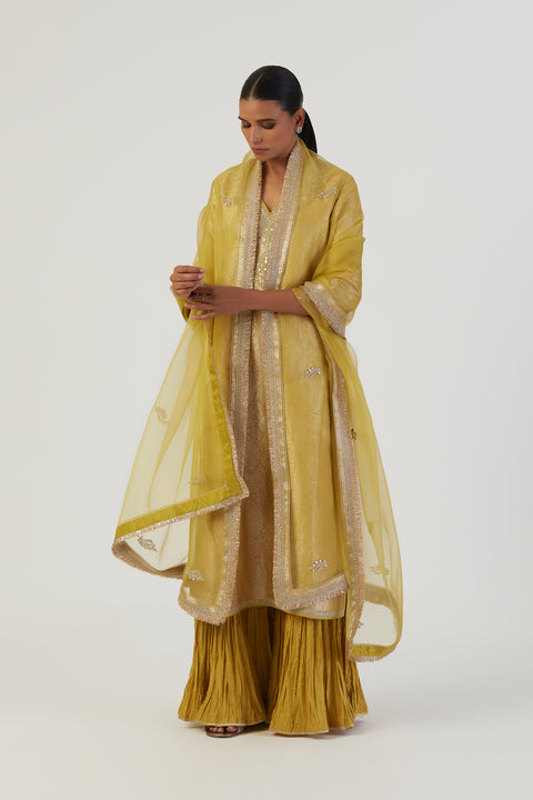 Spriha Kurta and Pant-Lime Green