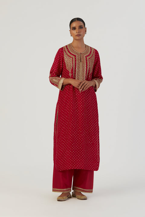 Purva Kurta and Pant-Red
