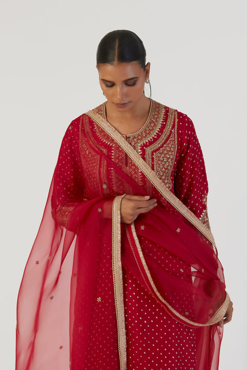 Zini Dupatta-Red