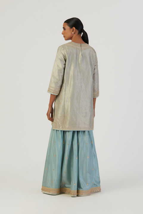 Bani Kurta and Sharara-Sky Blue