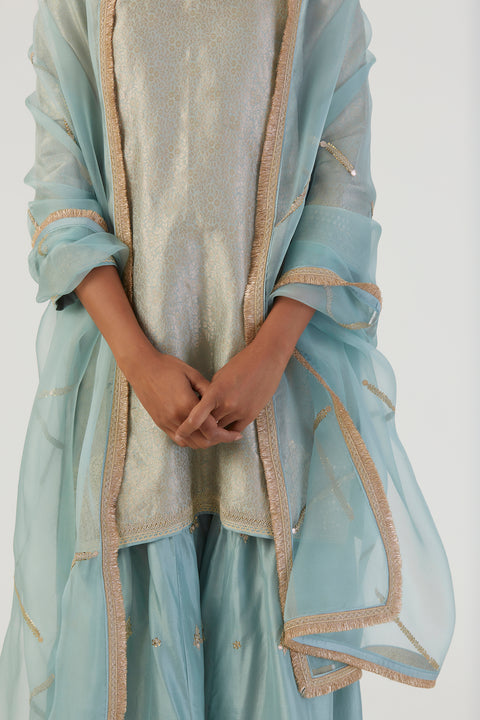 Lehr Dupatta-Sky Blue