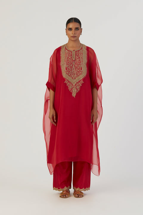 Zoya Kurta and Pant-Red