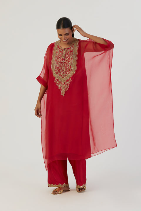 Zoya Kurta and Pant-Red