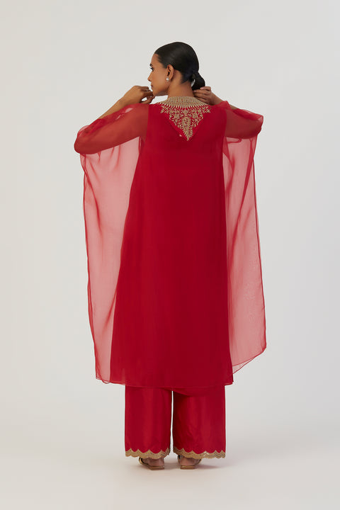 Zoya Kurta and Pant-Red