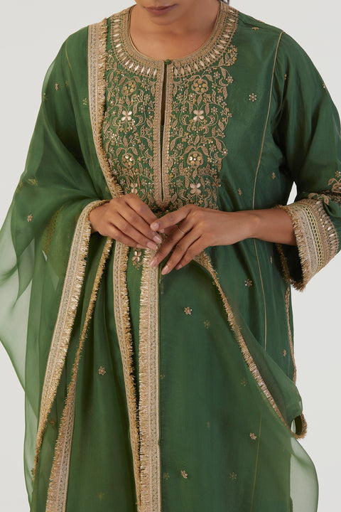 Zia Kurta and Pant-Green