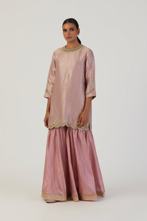 Bani Kurta and Sharara-Mauve