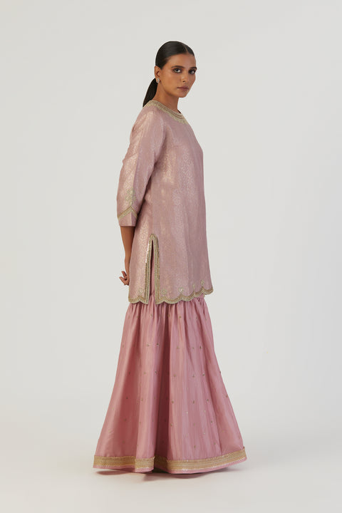 Bani Kurta and Sharara-Mauve