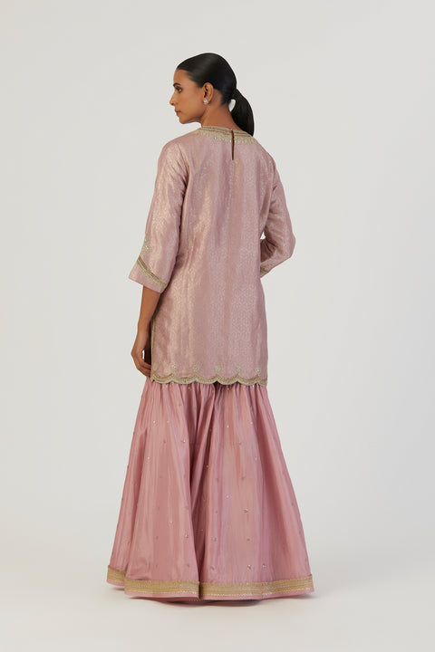 Bani Kurta and Sharara-Mauve
