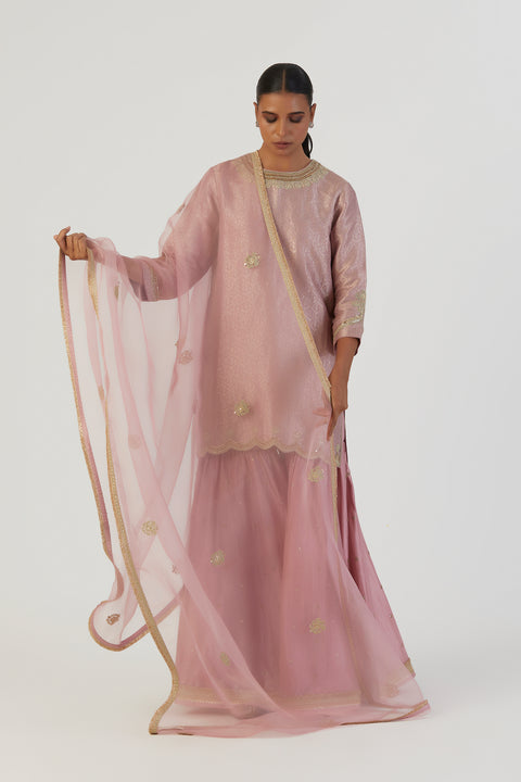 Bani Kurta and Sharara-Mauve