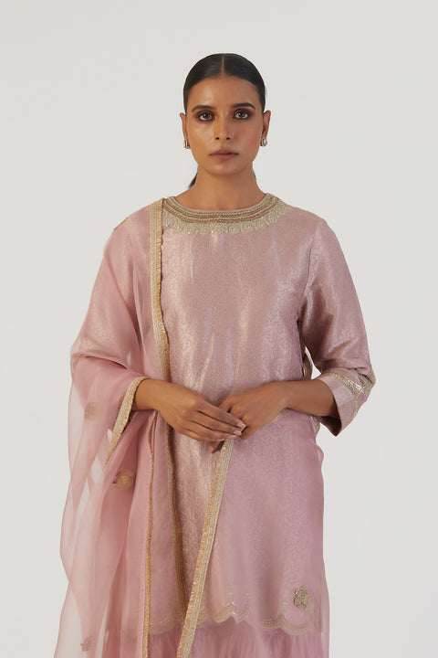 Bani Kurta and Sharara-Mauve