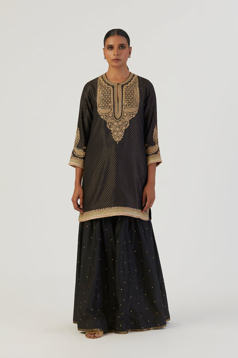 Aza Kurta and Sharara-Black