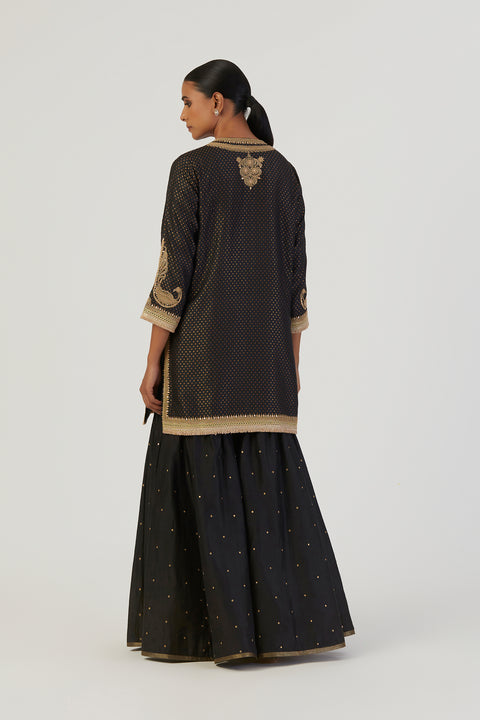 Aza Kurta and Sharara-Black