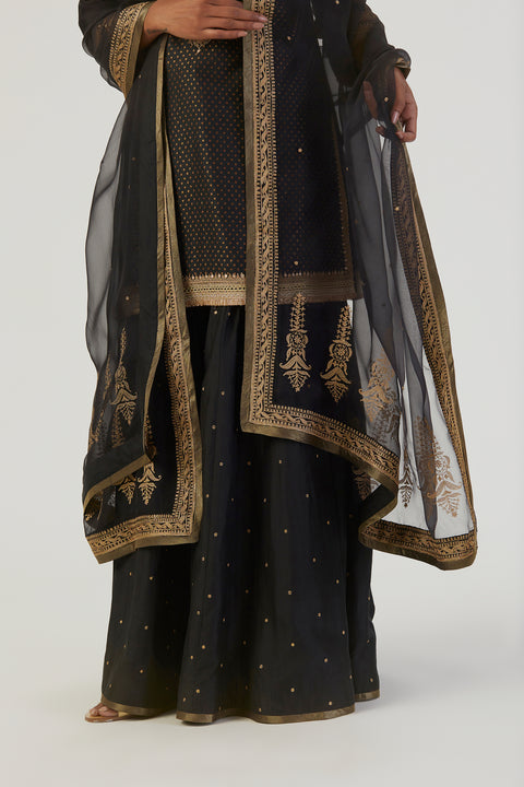 Aza Kurta and Sharara-Black