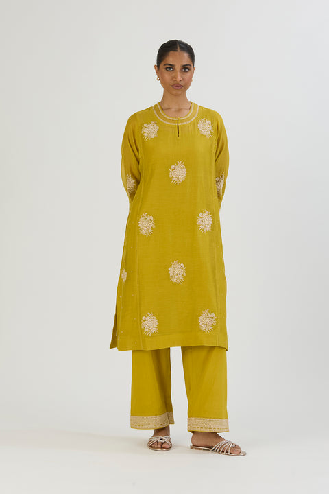 Aadhya Kurta and Pant-Lime Green