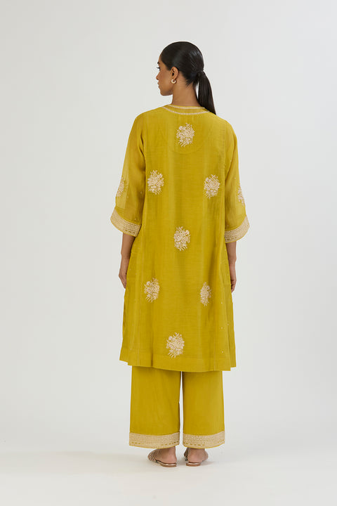 Aadhya Kurta and Pant-Lime Green