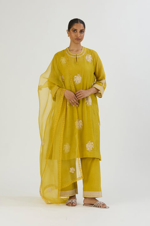 Aadhya Kurta and Pant-Lime Green
