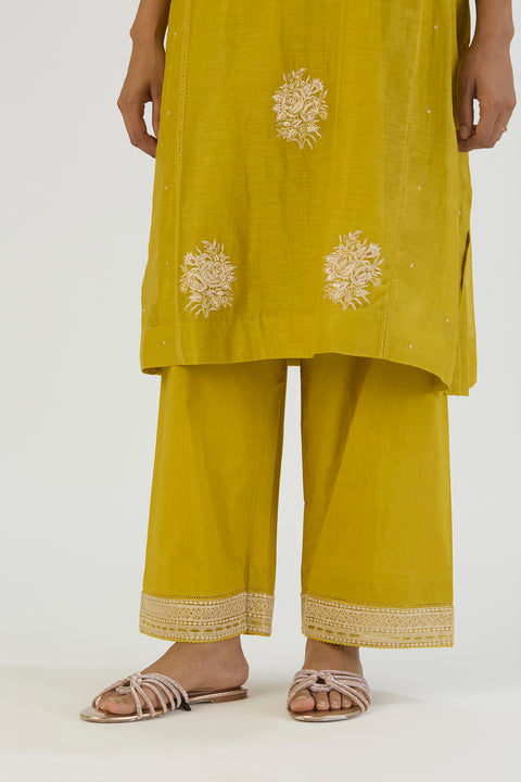 Aadhya Kurta and Pant-Lime Green