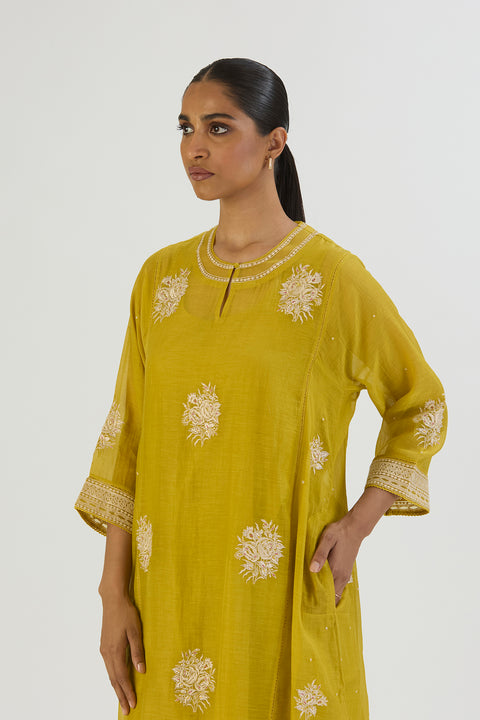 Aadhya Kurta and Pant-Lime Green