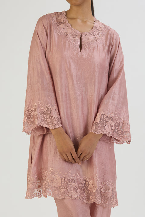 Manya Kurta and Pant - Salmon Pink