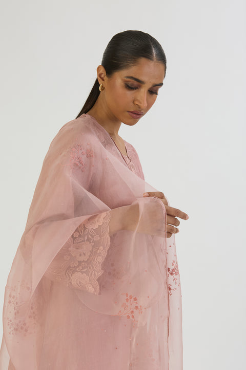 Kajal Dupatta - Salmon Pink