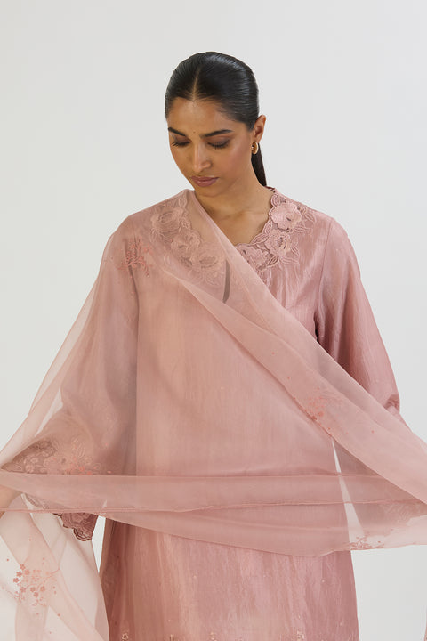 Kajal Dupatta - Salmon Pink