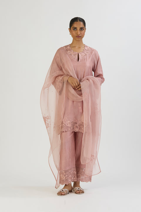 Manya Kurta and Pant - Salmon Pink