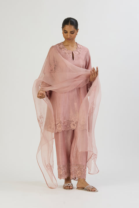 Kajal Dupatta - Salmon Pink