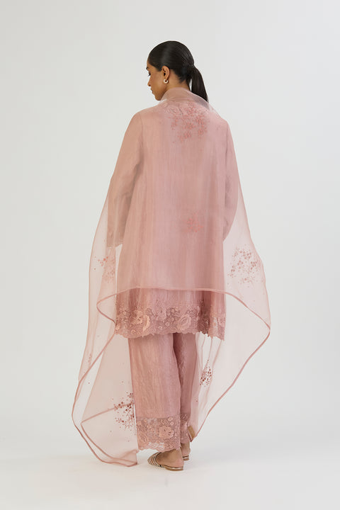 Kajal Dupatta - Salmon Pink