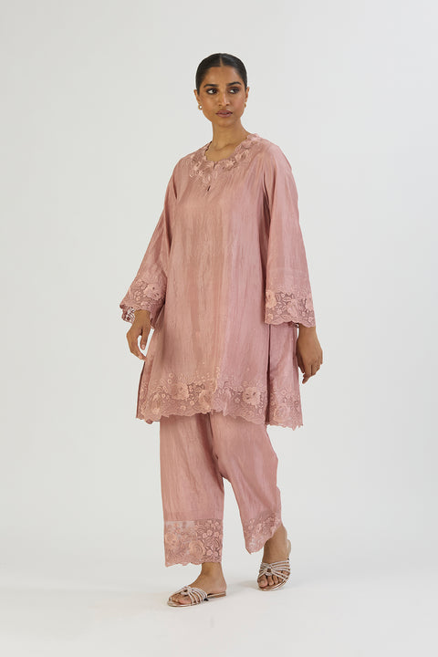 Manya Kurta and Pant - Salmon Pink