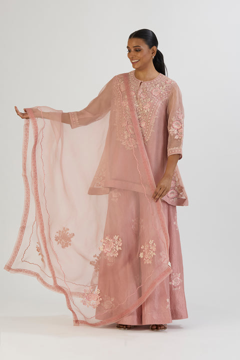 Yuvika Dupatta-Salmon Pink