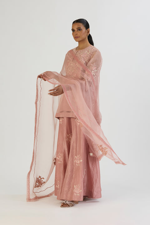 Padma Kurta and Sharara-Salmon Pink