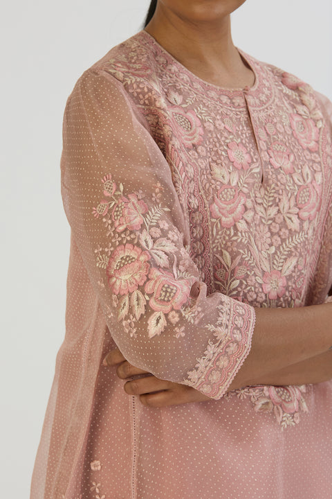 Padma Kurta and Sharara-Salmon Pink