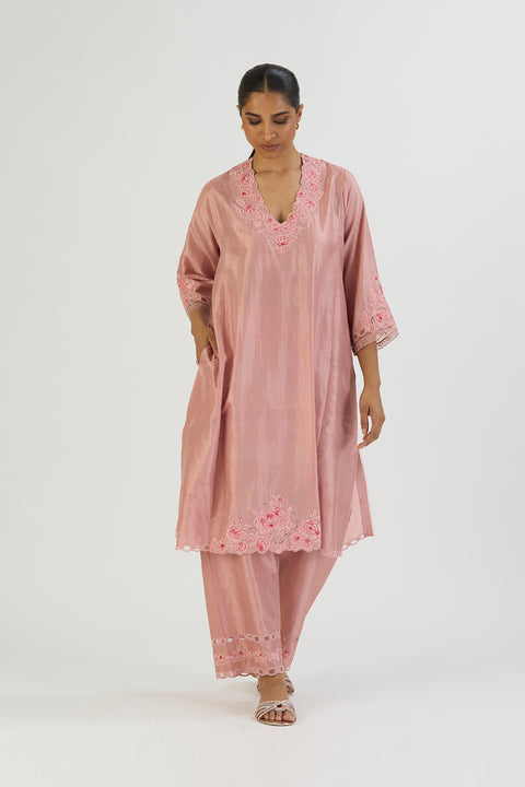 Ikaya Kurta and Pant-Salmon Pink
