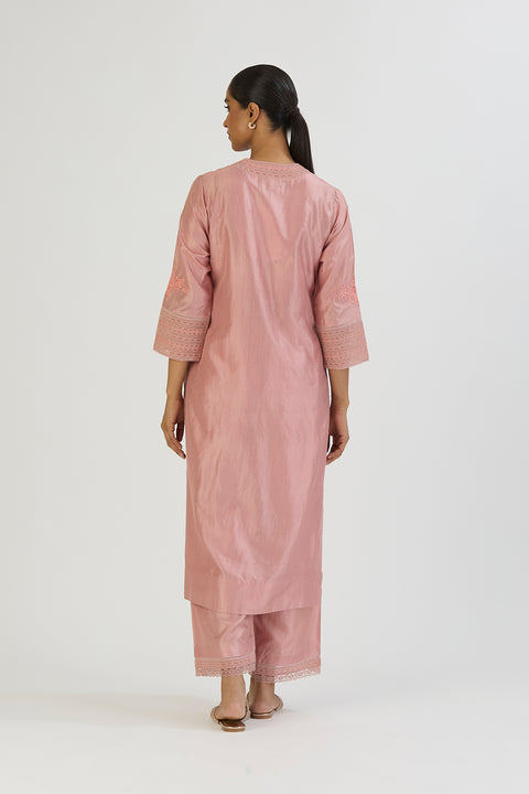 Aastha Kurta and Pant-Salmon Pink