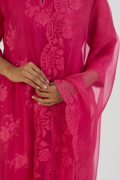 Edha Dupatta-Fuschia Pink