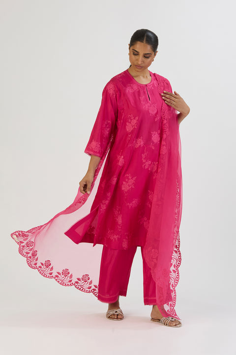 Edha Dupatta-Fuschia Pink