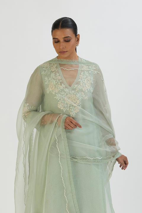 Janki Kurta and Pant-Sage Blue