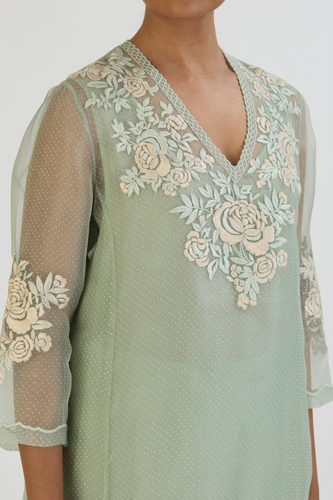 Janki Kurta and Pant-Sage Blue