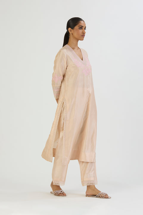 Pallavi Kurta and Pant-Light Pink