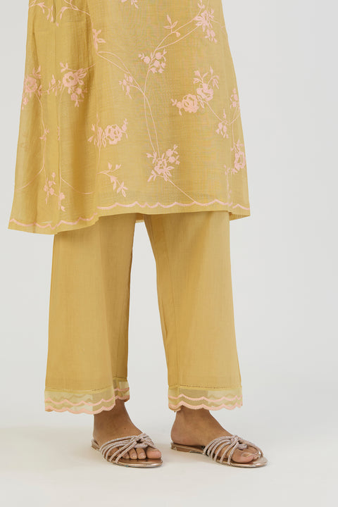 Bela Kurta and Pant-Lime Yellow