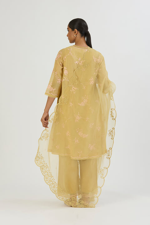 Urvi Dupatta-Lime Yellow
