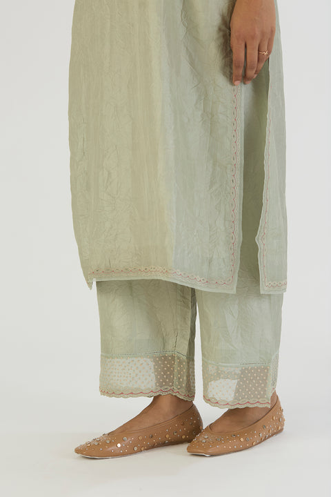Inaayat Kurta and Pant-Sage Blue