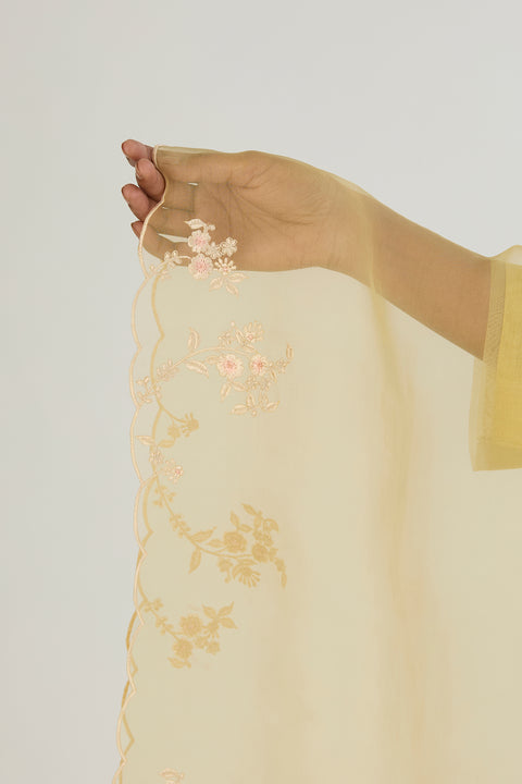 Saral Dupatta-Light Yellow