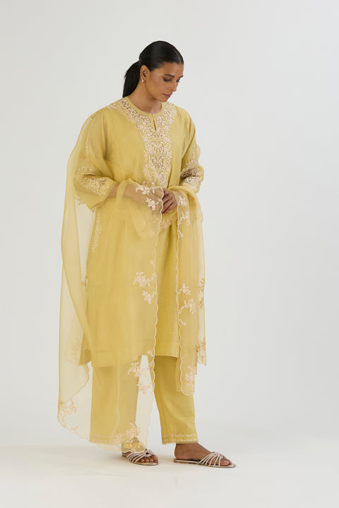 Saral Dupatta-Light Yellow