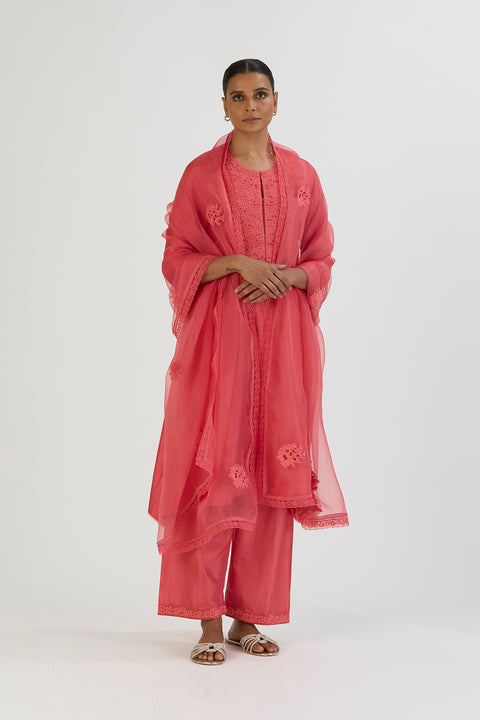 Vaidehi Kurta and Pant-Coral
