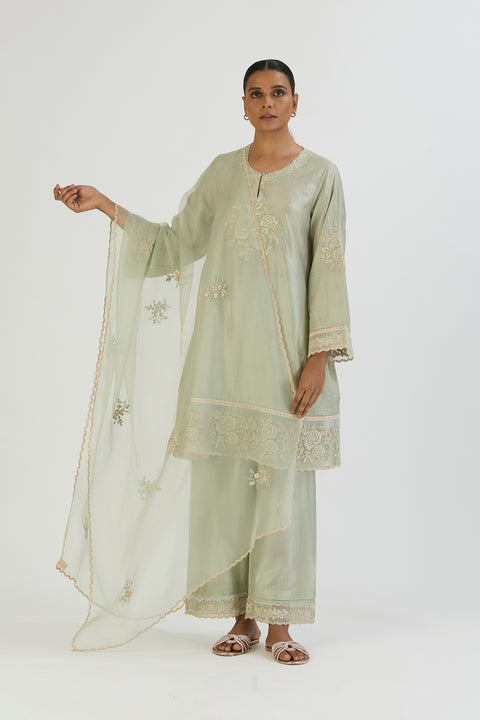 Richa Kurta and Pant-Sage Blue