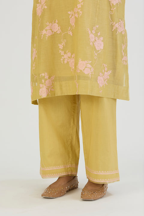 Uditi Kurta and Pant-Lime Yellow