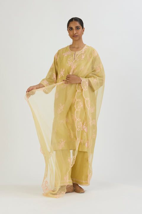 Riva Dupatta-Lime Yellow